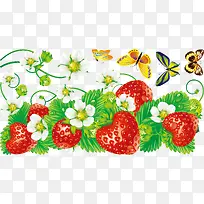 草莓装饰墙贴
