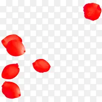 圆形红色花瓣七夕