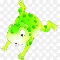 创意手绘卡通绿色的小青蛙