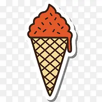 矢量图水彩美味冰淇淋