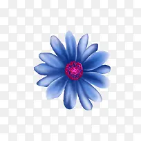 手绘蓝色渐变的花