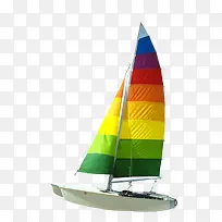 彩虹色的帆船右侧弧度