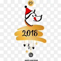 手绘新年2018标签