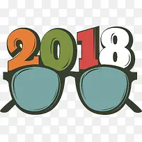 彩色2018新年派对眼镜