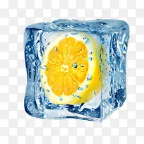 冰里面的柠檬