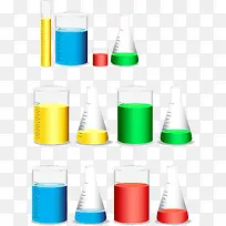 矢量手绘彩色化学液体