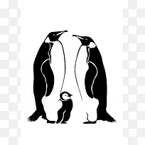 手绘几何线条企鹅设计素材元素