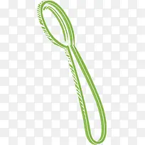 手绘绿色的形状绳索