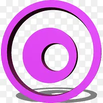 立体阴影紫色圆环
