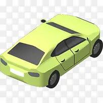 荧光绿小轿车汽车造型