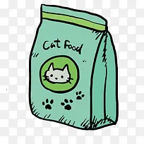 矢量彩绘一袋猫粮