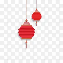 中国风新年红色灯笼装饰