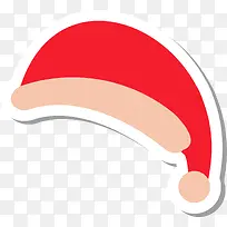 圣诞节红色可爱装饰圣诞帽贴纸
