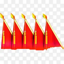 高清红色中国风旗帜