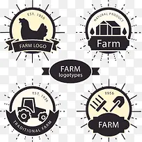 矢量生态农业农场图标