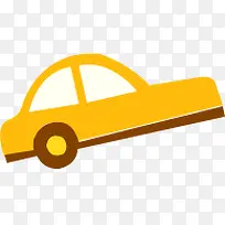 黄色的小汽车卡通图标