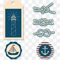 矢量海洋风格物品