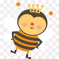 戴皇冠的小蜜蜂矢量图