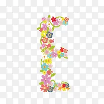 数字字母E 花朵装饰