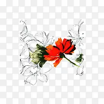 水墨花