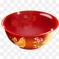 红色古风瓷碗图片