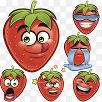 草莓表情插画