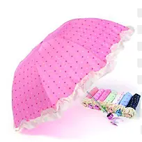 粉色卡通可爱波点雨伞