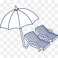 夏日元素座椅遮阳伞卡通