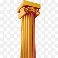 高清黄色花纹雕刻柱子