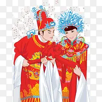 手绘中国风婚礼服饰