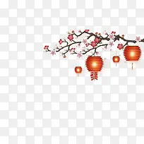传统中国风梅花灯笼春节装饰