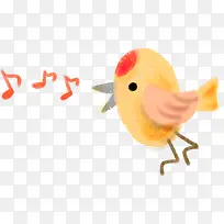 手绘歌唱小鸟音符