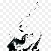 水墨飞溅效果免扣PNG素材