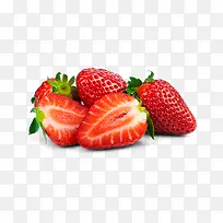 红色切开的草莓