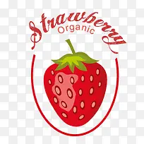 水果标签矢量素材--草莓