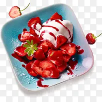 夏日草莓水果冰淇淋