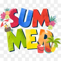 可爱创意SUMMER夏季艺术字