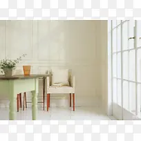 家具场景椅子绿色桌子盆栽