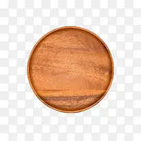 棕色木质纹理木圆盘实物