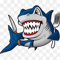 食西餐的露齿鲨鱼