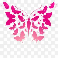 粉色蝴蝶 矢量图