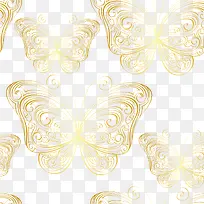 矢量手绘金色蝴蝶