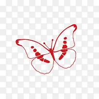红色蝴蝶手绘