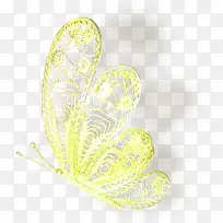 黄色镂空蝴蝶装饰图案