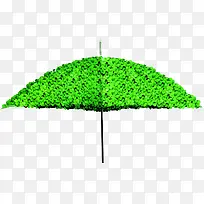 绿色合成小草雨伞