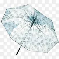 透明花纹雨伞装饰