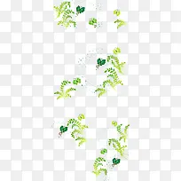 绿色树叶手绘矢量花纹装饰素材