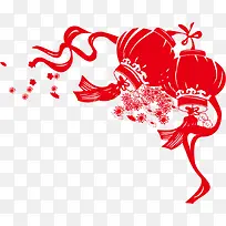 春节红色灯笼挂饰