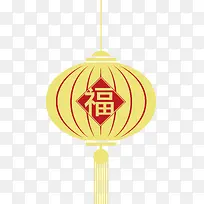 春节黄色福字灯笼