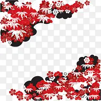 装饰喜庆中国红色花纹图案